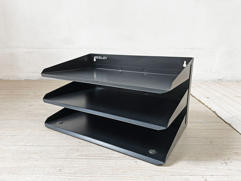ビスレー BISLEY レターラック LETTER RACK 3段 ブラック 分別棚 仕分棚 壁掛け可 オフィス家具 英国 中古品 買い取りしました。