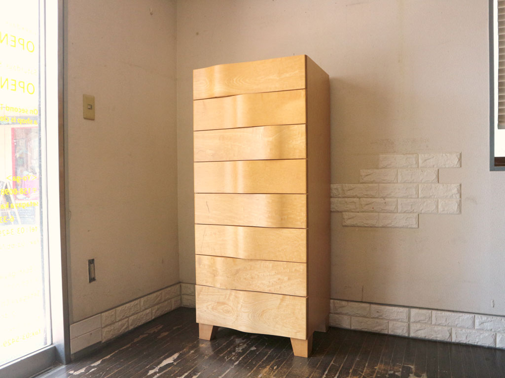 イデー IDEE ウェーブ トール チェスト メープル ナチュラル WAVE TALL CHEST Maple 8杯 定価 ￥266,200-　中古品  買い取りしました。