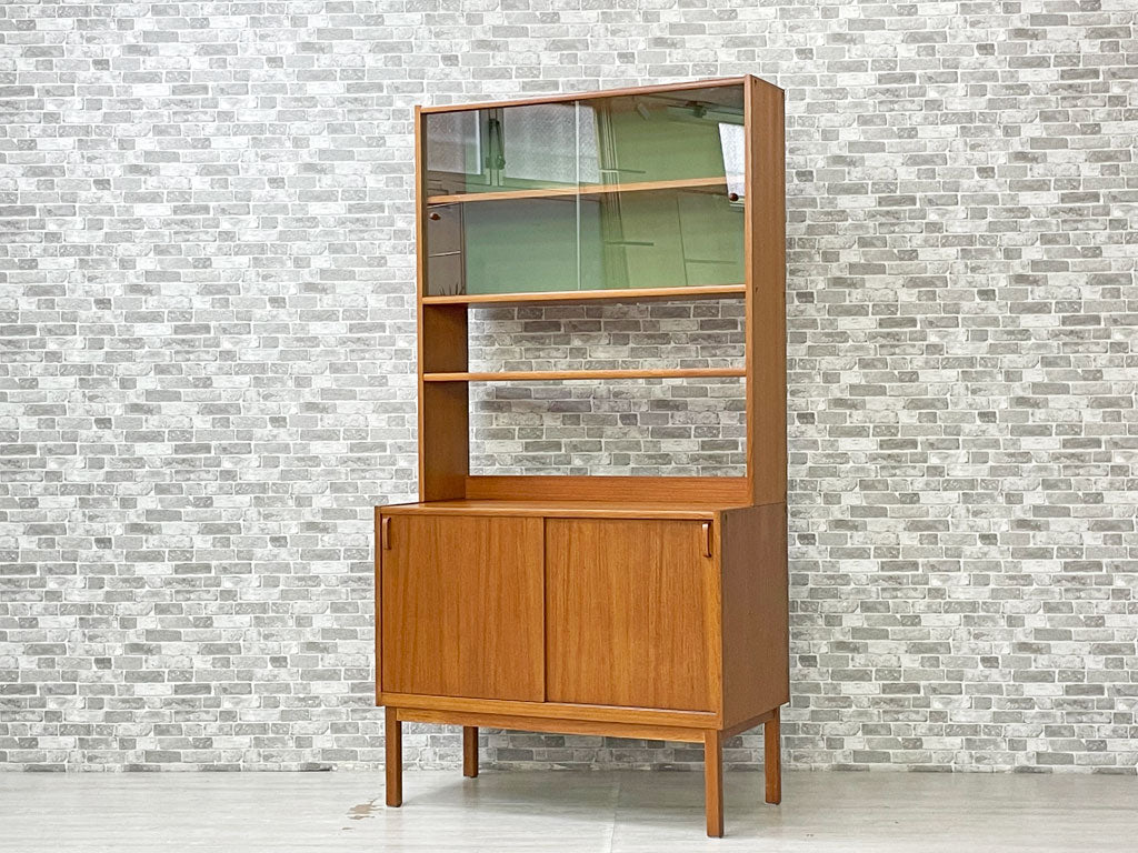 ボダフォース Bodafors 60's ビンテージ システムキャビネット シェルフ 食器棚 カップボード 本棚 チーク材 オーク材 ガラス扉 B.フリードホーゲン 北欧 スウェーデン  中古品 買い取りしました。