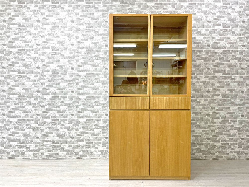 無印良品 MUJI タモ材 カップボード ガラス扉 H175.5cm キッチンボード 食器棚 廃番  中古品 買い取りしました。