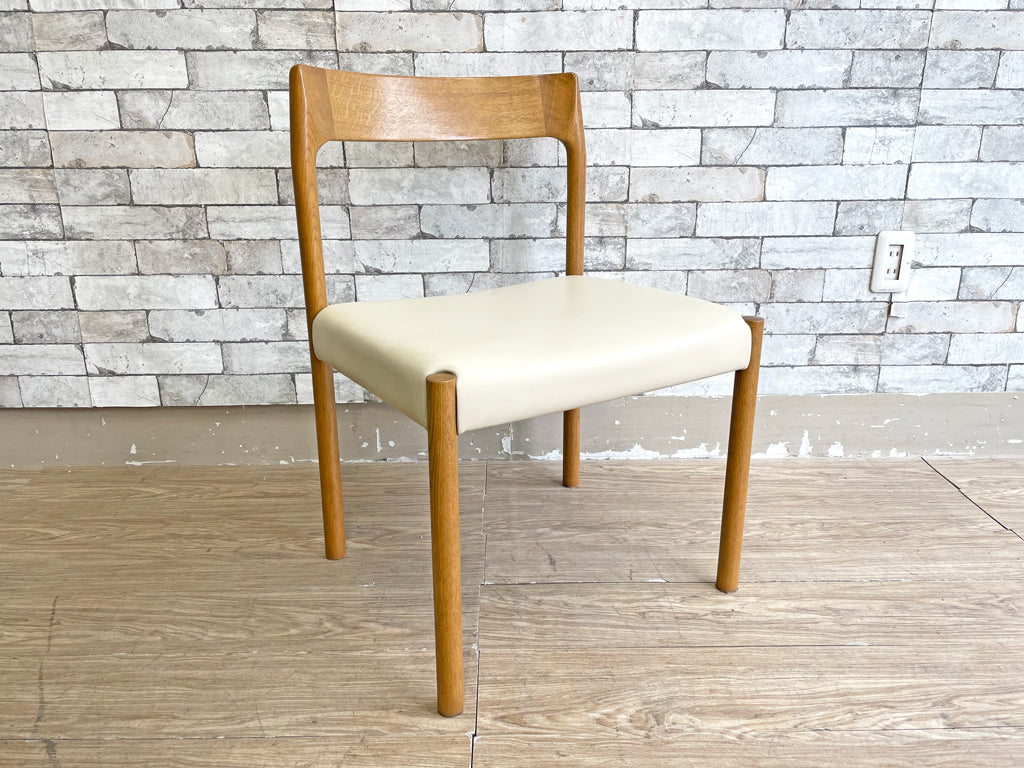 カンディハウス CONDEHOUSE ゴルファーダイニング サイドチェア ダイニングチェア ナラ無垢材 レザーシート アイボリー 中古品 買い取りしました。