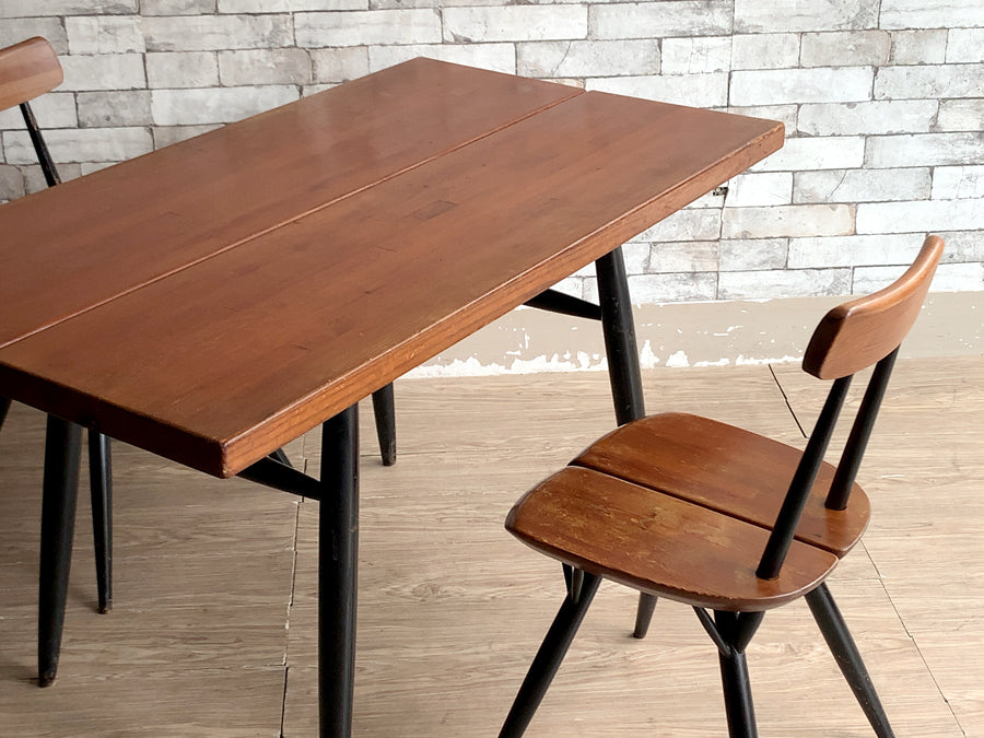 ラウカンプー Laukaan puu ピルッカ テーブル pirkka table &amp; ピルッカ チェア pirkka chair パイン材 イルマリ・タピオヴァーラ 1950-60s フィンランド 北欧ビンテージ 希少 ～流通の少ないタピオヴァーラのビンテージアイテム！～