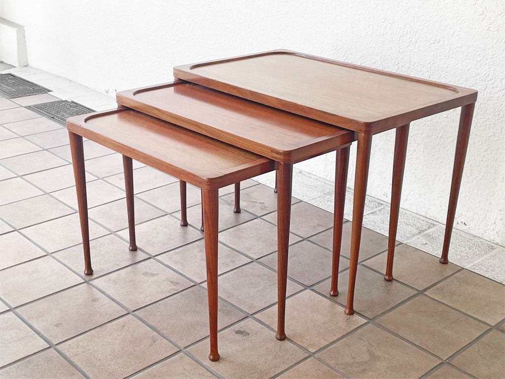 AASE MOBLER ネストテーブル 3連 チーク材 No.522 北欧 ノルウェー ビンテージ 中古品 買い取りしました。