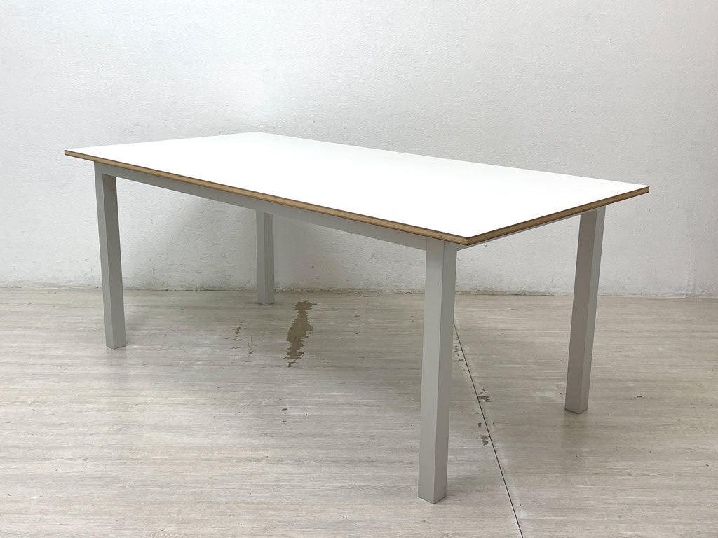 無印良品 MUJI ワークデスク ダイニングテーブル ホワイト メラミン天板 × アルミフレーム W170cm シンプルモダン 廃番 中古品 買い取りしました。