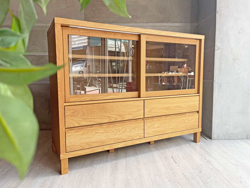 フライミー ヴェール FLYMEe vert ロー カップボード LOW CUPBOARD 食器棚 4ドロワー オーク材 定価\158,000- ～収納力の豊かさと生活の豊かさ～
