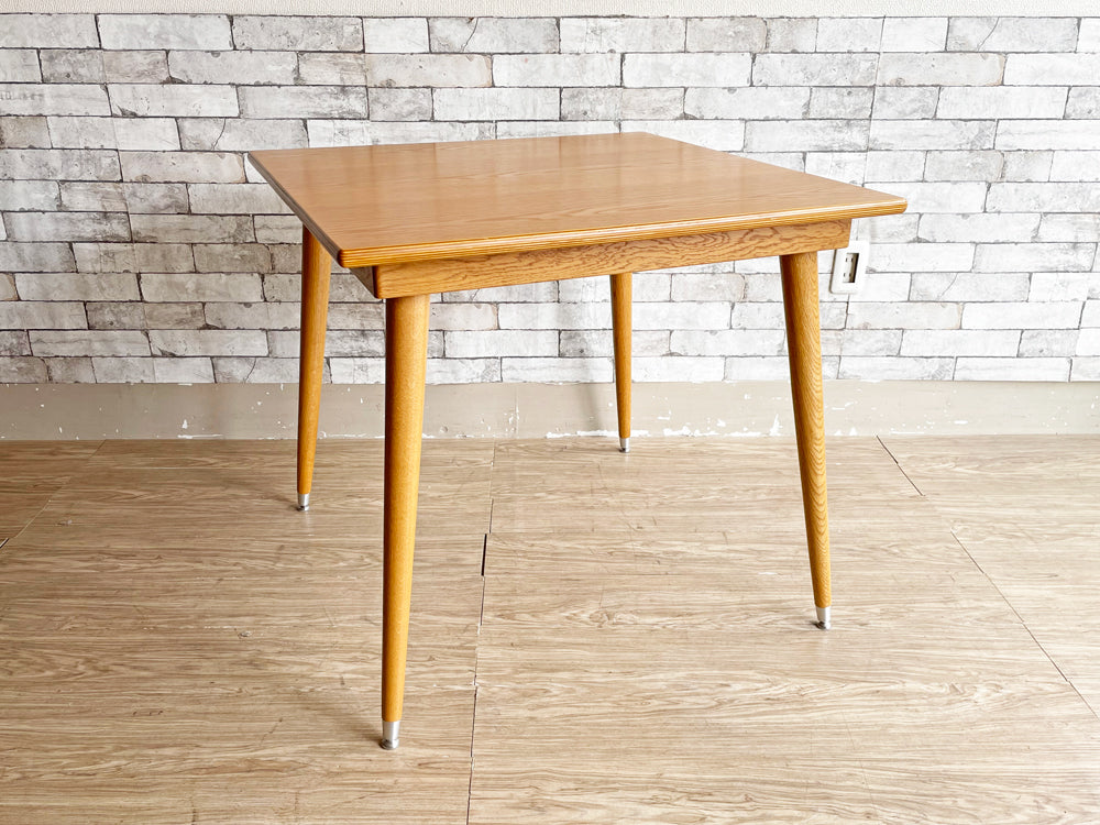 パシフィックファニチャーサービス PACIFIC FURNITURE SERVICE スクエア テーブル SQUARE TABLE Lサイズ オーク材 ライトブラウン 定価￥82,500- 中古品  買い取りしました。