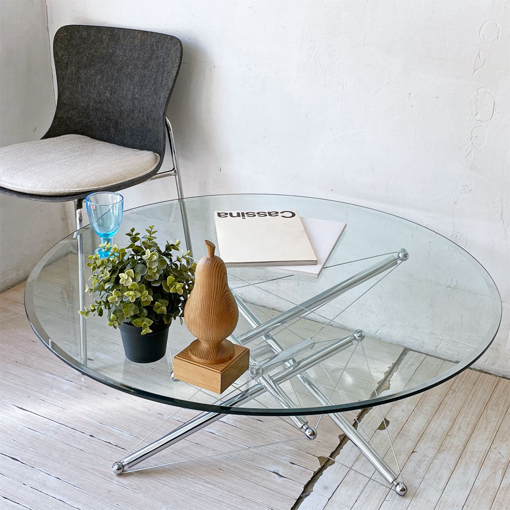 カッシーナイクスシー Cassina ixc. 713 ローテーブル ガラス天板 Φ100cm テオドール・ワッデル Theodore Waddell ～映えきったテーブル～