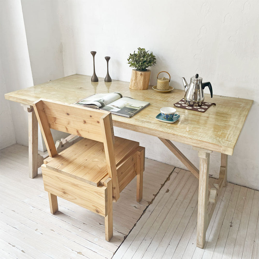 【下北沢店】ノラ nora. エラ ella ダイニングテーブル パイン古材 W160cm 関家具 シャビーシック カントリースタイル 買取させていただきました。