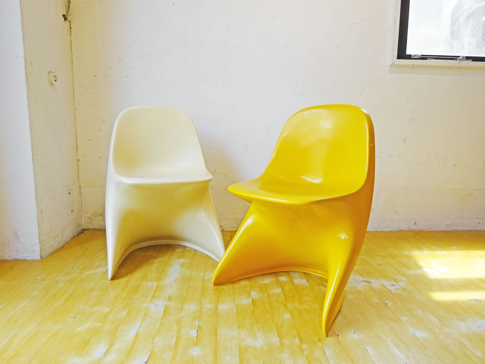 カサラ CASALA カサリノ Casalino1 キッズチェア ホワイト ＆ イエロー Alexander Begge 1978年製 ビンテージ スペースエイジ ミッドセンチュリー 西ドイツ 中古品 買い取りしました。