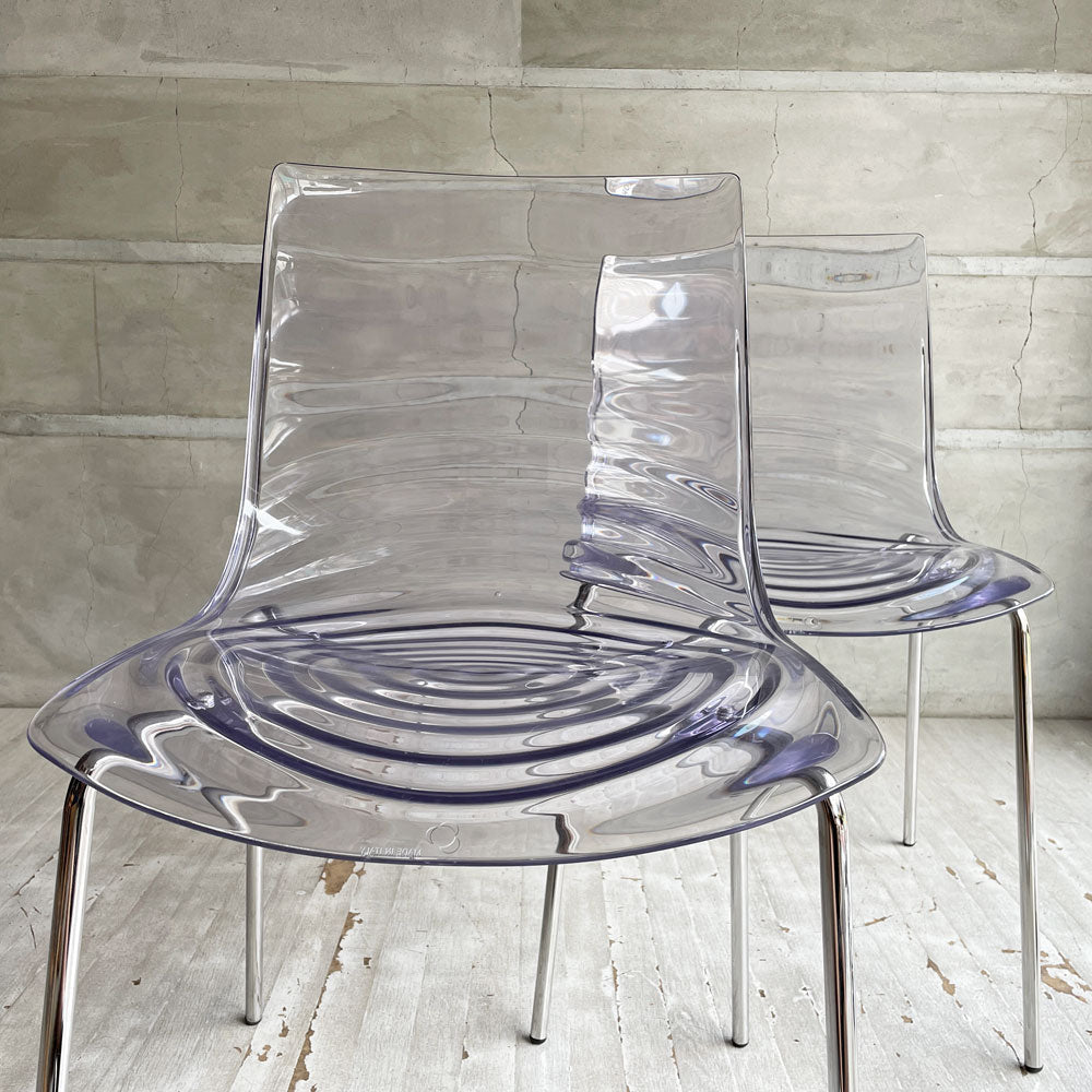 【学芸大学店】カリガリス コヌビア Calligaris connubia ロゥ L'EAU ダイニングチェア トランスペアレントアクアマリン アクリル Archirivolto イタリア モダンデザイン 参考定価￥43.800- ♪×2脚 買取させていただきました。