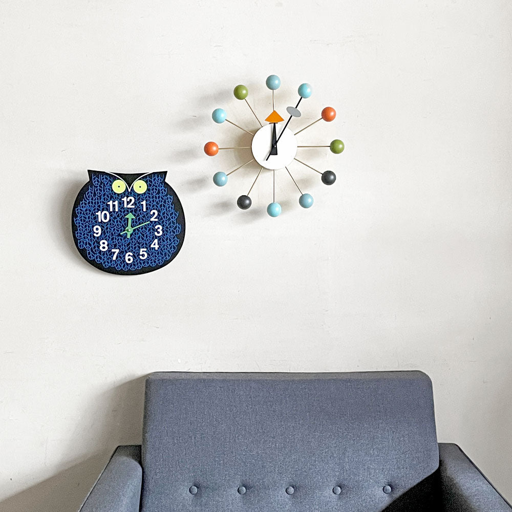 ヴィトラ vitra ボールクロック マルチカラー ＆ ズータイマーズ Zoo Timers オマー ザ オウル Omar the Owl ウォールクロック 掛け時計 ジョージ・ネルソン～時間というのは、人間が名前を付けて意味を持つ～