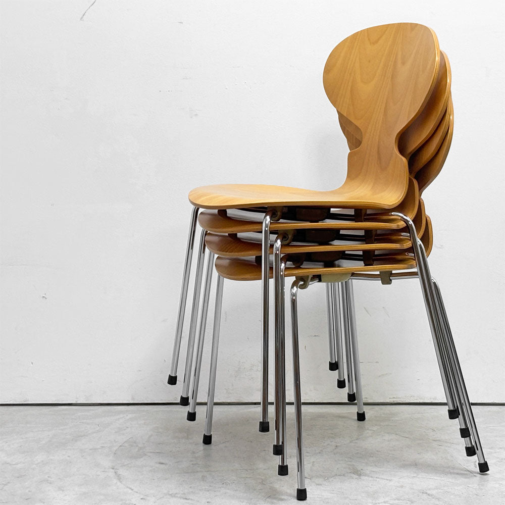 【祖師ヶ谷大蔵店】フリッツハンセン Fritz Hansen 3101 アリンコチェア アントチェア 4本脚 ナチュラルビーチ ラッカー仕上げ アルネ・ヤコブセン 4脚 買取させていただきました。