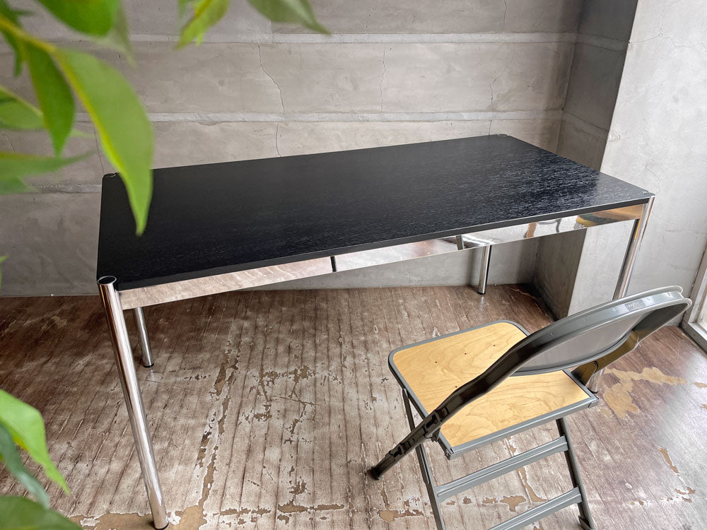 USMハラー USM Haller モジュラーファニチャー Modular Furniture ハラーテーブル ワークデスク ブラックウッド天板 W150cm 高さ調整機能付 中古品 買い取りしました。