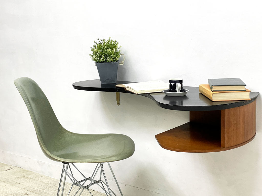 デンマークビンテージ Danish Vintage ブラックペイント チーク材 ウォールデスク ウォールシェルフ ラック ミッドセンチュリーモダン 買い取りしました。