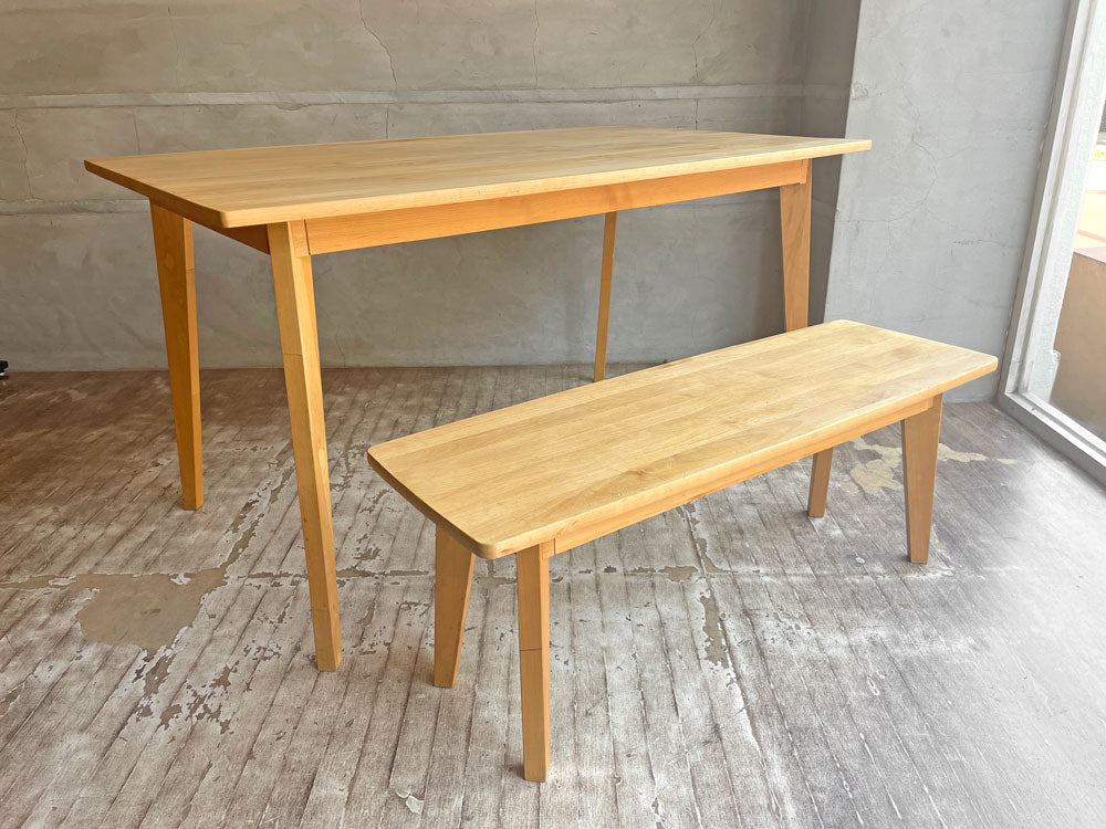 モモナチュラル MOMO Natural ヴィボ VIBO ユニットベンチ&ダイニングテーブル アルダー無垢材 オイルフィニッシュ ナチュラル 中古品 買い取りしました。