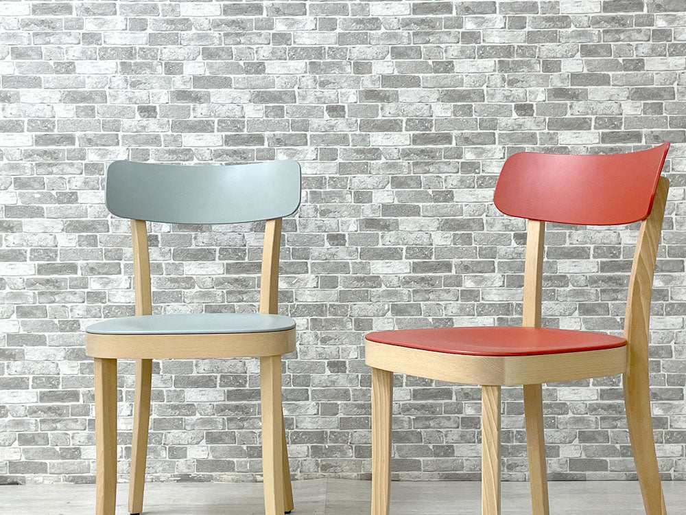 ヴィトラ vitra. バーゼルチェア Basel Chair ダイニングチェア ASAプラスチック ビーチ材 ジャスパー・モリソン Jasper Morrison ミニマル ライトグレー色＆ブリック色  中古品 買い取りしました。