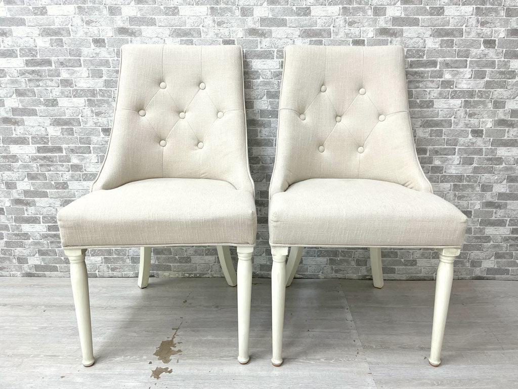 あずまや 東谷 クラッシーチェア Classy Chair ダイニングチェア ラバーウッド ファブリック ベージュ クラシカルデザイン CL-471BE 定価￥41,800- 2脚 中古品 買い取りしました。