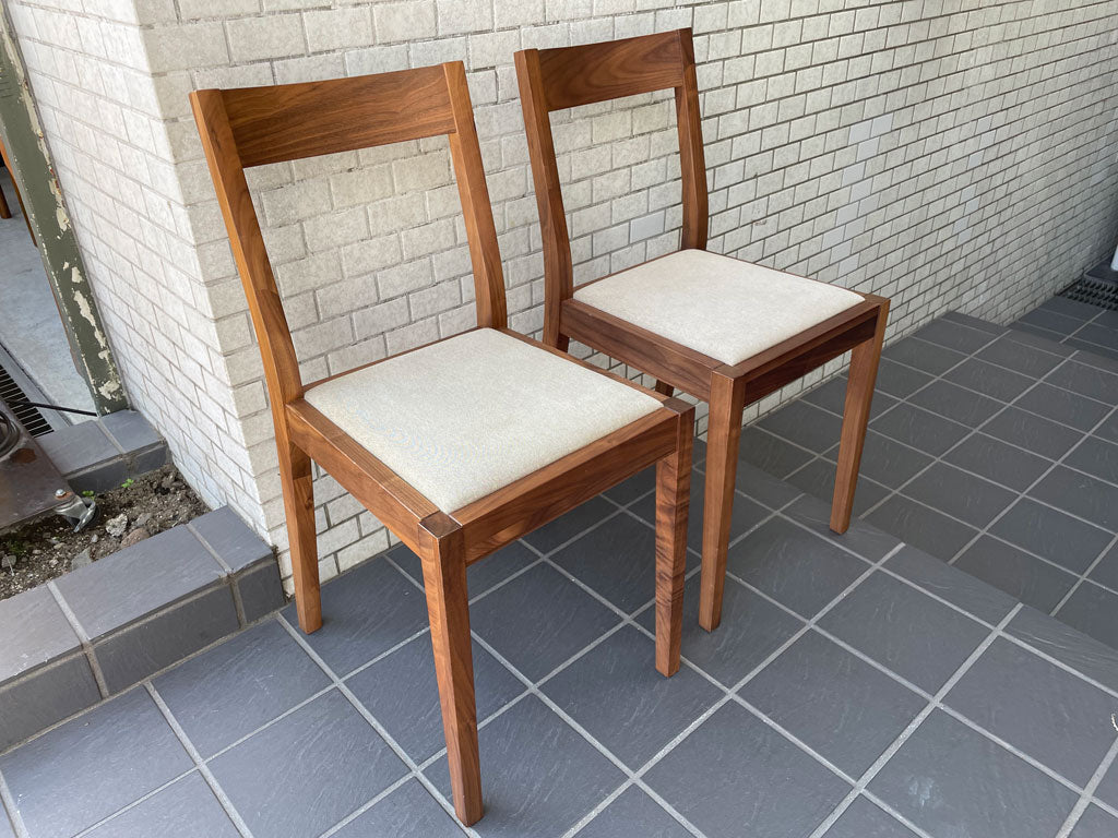 無印良品 MUJI ウォールナット材チェア 布座 ダイニングチェア ファブリックシート 綿平織 ベージュ 中古品 買い取りしました。