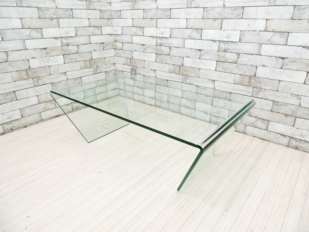 モーダエンカーサ moda en casa トラペズ trapez 100 ガラス コーヒーテーブル センターテーブル ローテーブル モダンデザイン 定価：59,400円  中古品 買い取りしました。