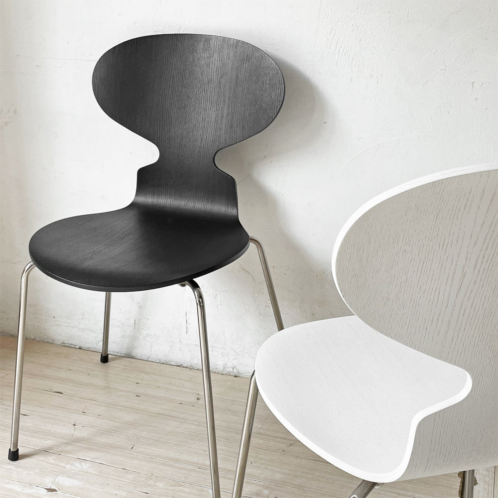 【下北沢店】フリッツハンセン Fritz Hansen アントチェア アリンコチェア 4本脚 カラードアッシュ ホワイト ブラック アルネ・ヤコブセン デンマーク 北欧家具  各1脚 買取させていただきました。