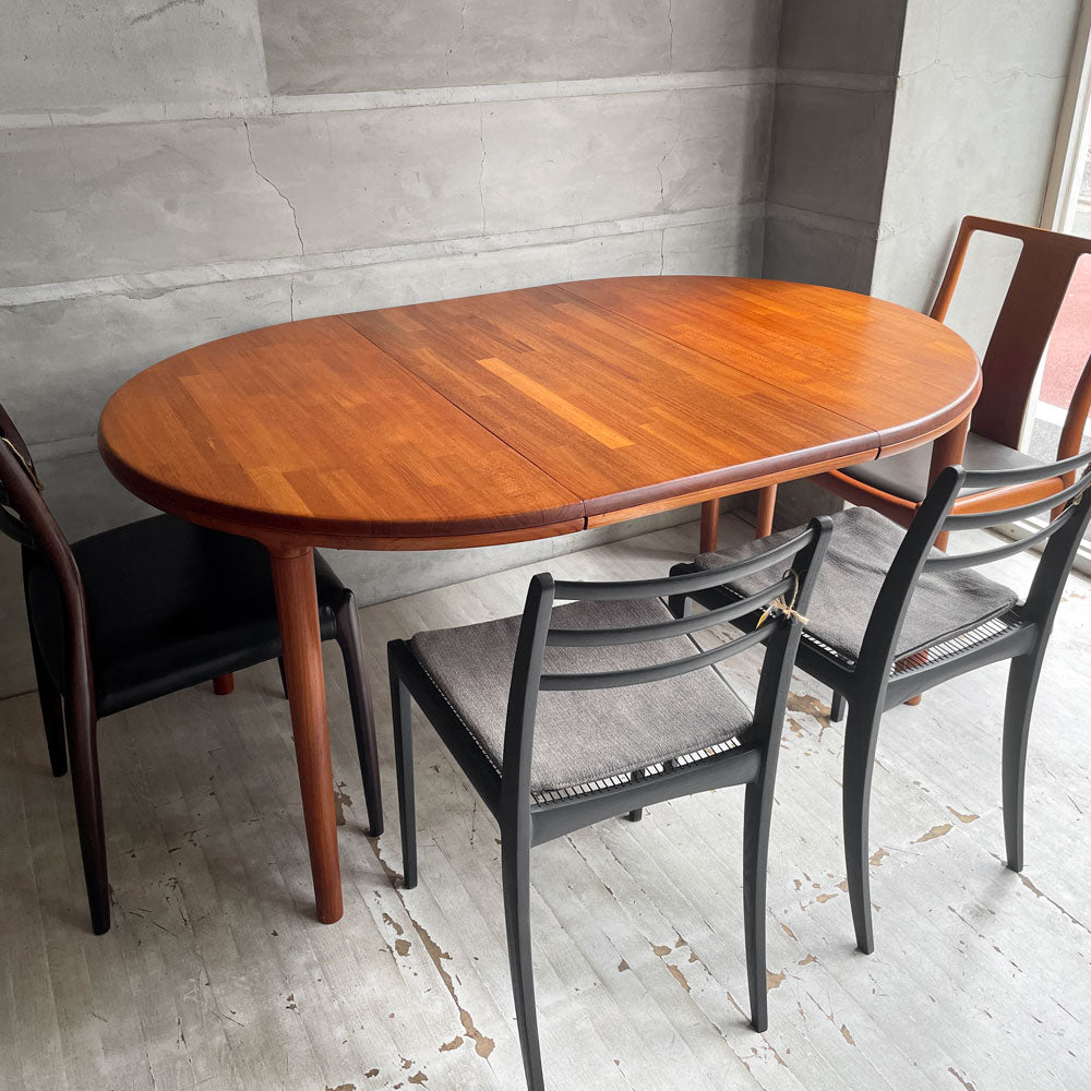 【学芸大学店】青林製作所 ラウンド エクステンション ダイニングテーブル チーク無垢集成材 伸長式 EX 幅103-153cm オーバル ジャパンビンテージ 買取させていただきました。