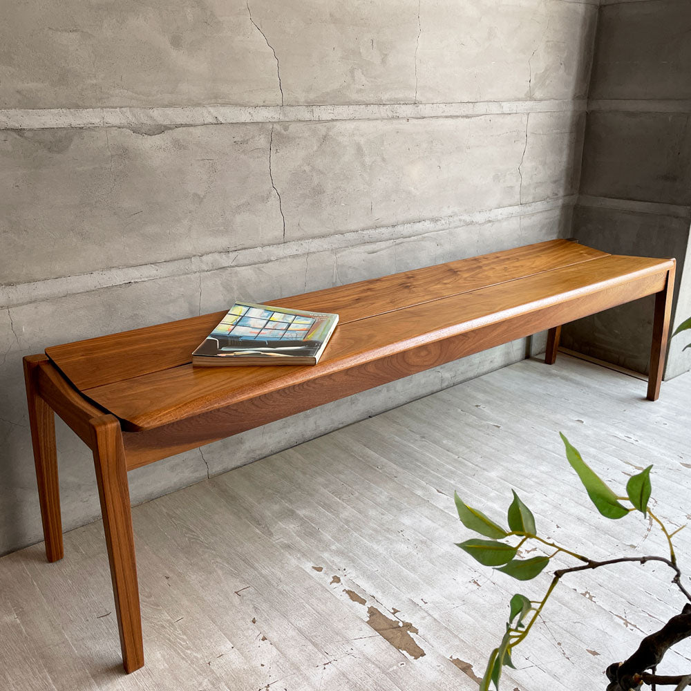 【学芸大学店】冨士ファニチア FUJI FURNITURE コティ Koti 3Pベンチ X02580S W160cm ウォールナット材 板座 ナチュラル 買取させていただきました。