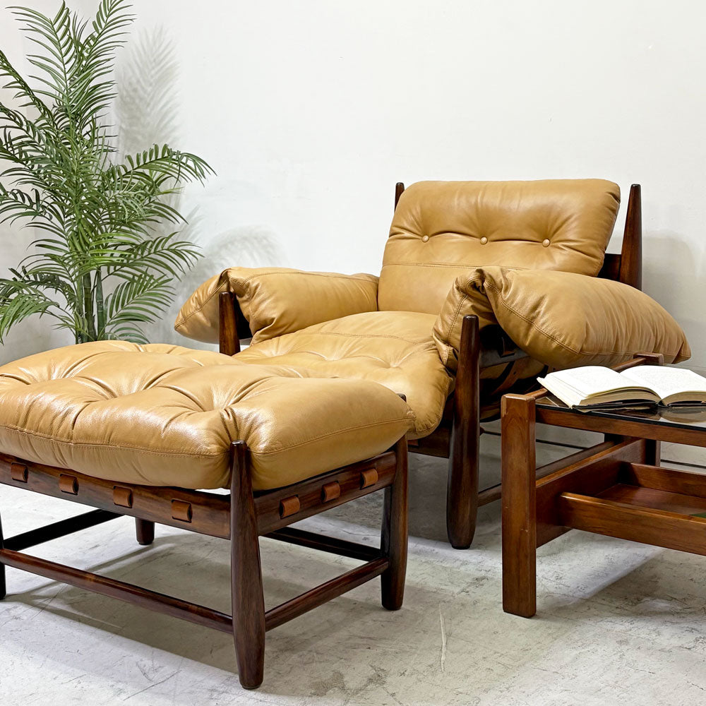 【祖師ヶ谷大蔵店】オカ OCA モーリーアームチェア + オットマン Mole Arm Chair + Ottoman ローズウッド無垢材 本革 セルジオ・ロドリゲス ブラジリアンミッドセンチュリー ブラジル ビンテージ 買取させていただきました。