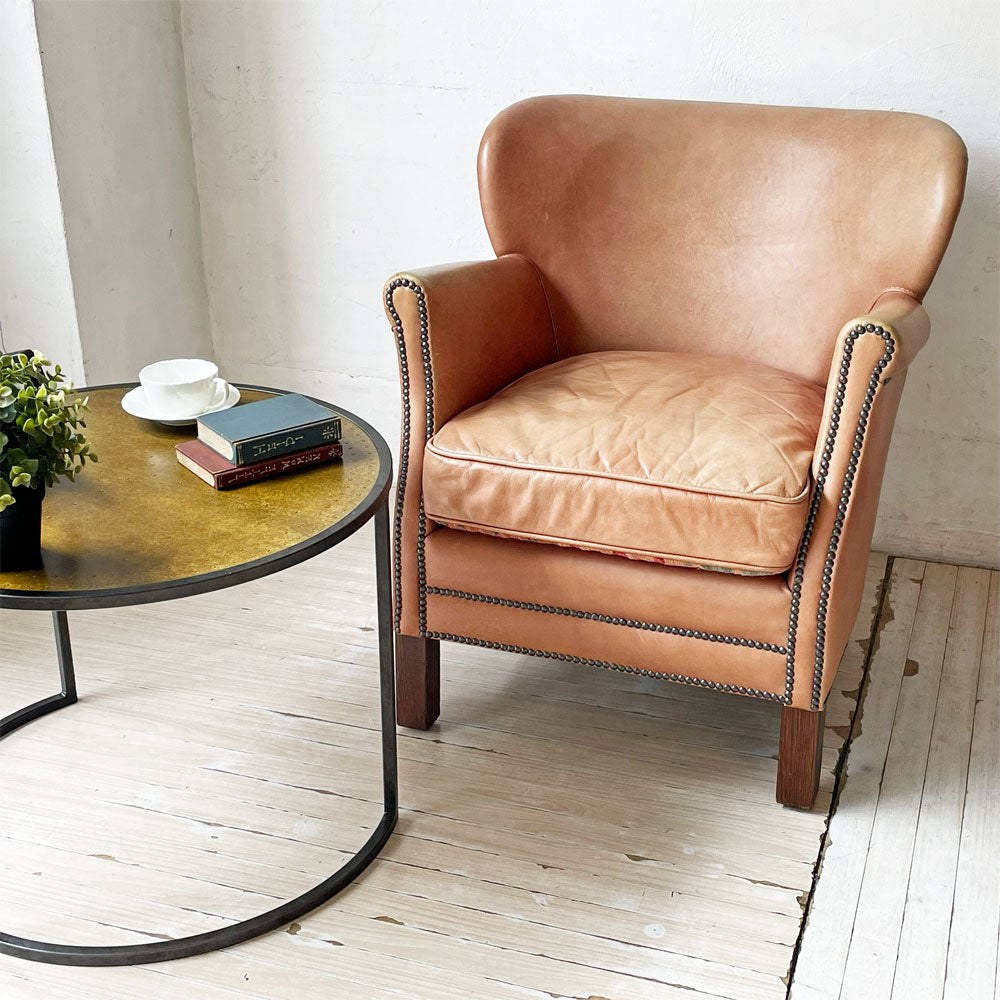 ハロ HALO プロフェッサーアームチェア PROFESSOR CHAIR GALATA SAVVIA ソファ ラウチェア 牛本革 キリム リバーシブルクッション 英国~これぞヴィンテージスタイル