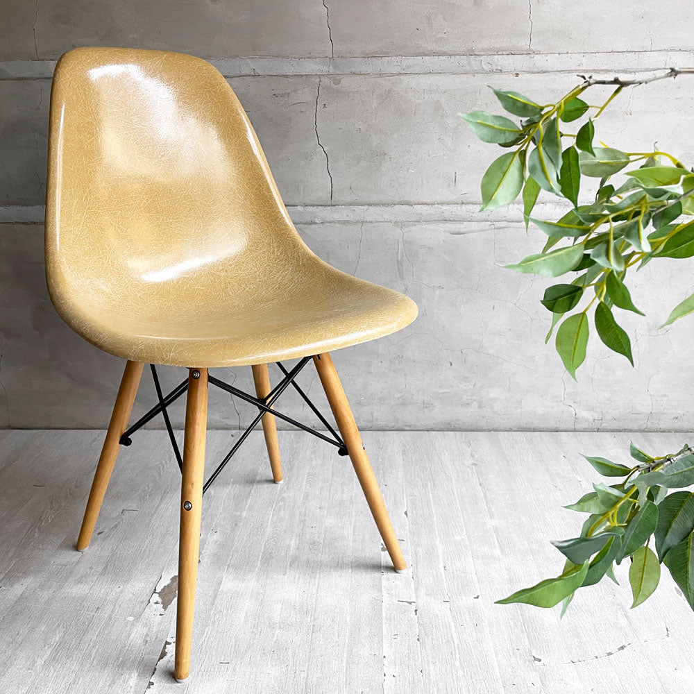 ハーマンミラー Herman Miller サイドシェルチェア セカンド 2ndビンテージ FRP オークルライト バタースコッチ ドゥエルベース イームズ ミッドセンチュリー ～ビンテージにしかない魅力～