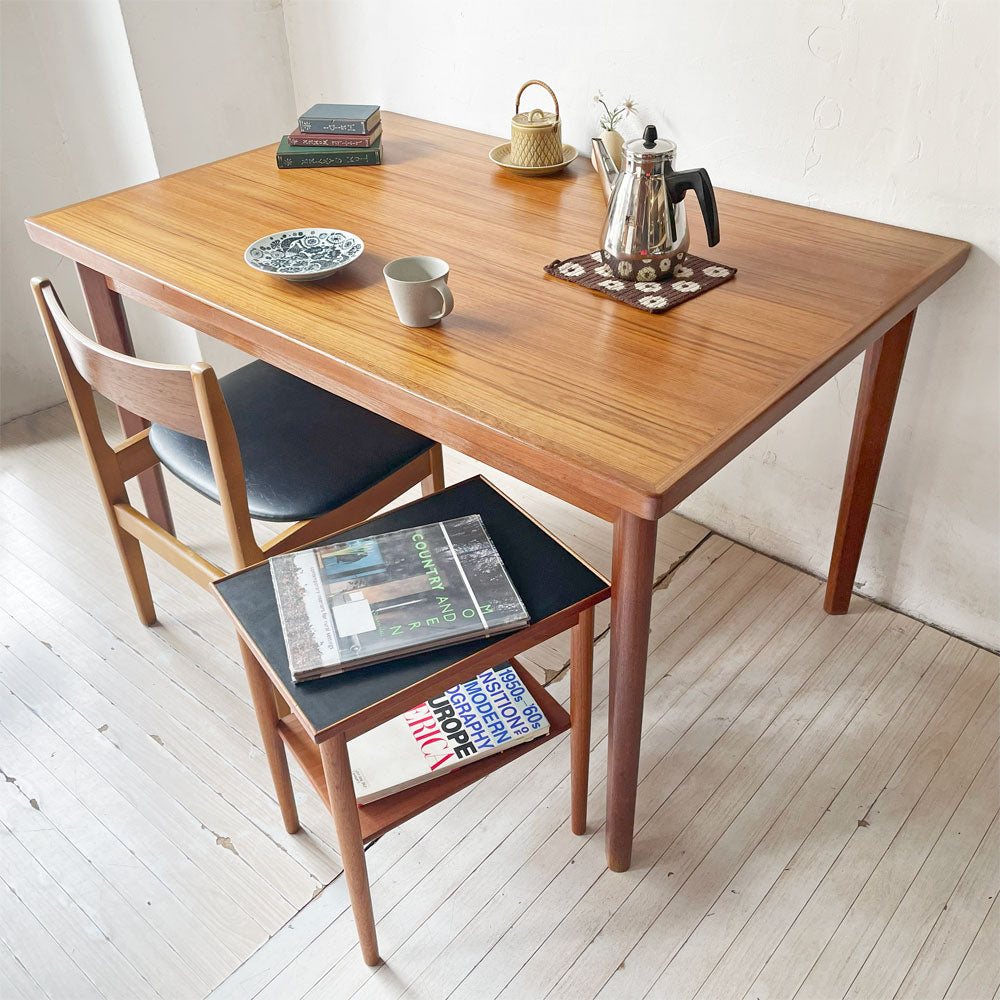 デンマークビンテージ Danish Vintage チーク材 エクステンション ダイニングテーブル 伸長式 ドローリーフ式 北欧家具～実用性を備えた美しさ～