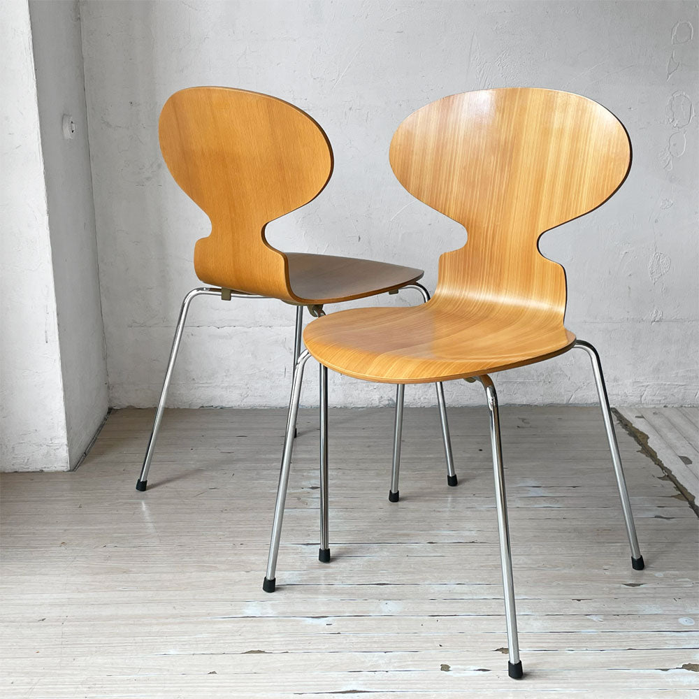 【下北沢店】フリッツハンセン Fritz Hansen 3101 アリンコチェア アントチェア 4本脚 ナチュラルビーチ ラッカー仕上げ アルネ・ヤコブセン 2脚 買取させていただきました。