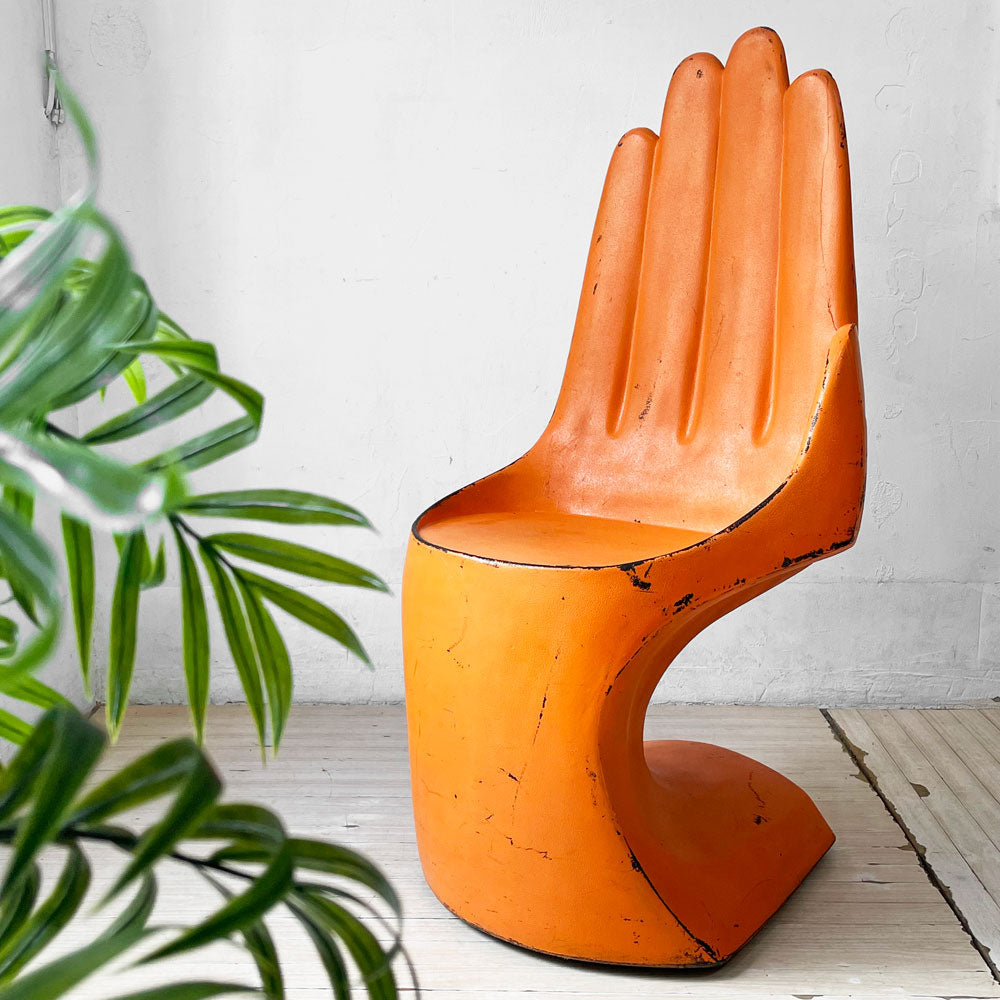 【下北沢店】ヨーロピアン タッチ EUROPEAN TOUCH LTD. ネイルチェア MOLDED PLASTIC HAND CHAIR プラスチック ハンドチェア オレンジペインテッド 買取させていただきました。