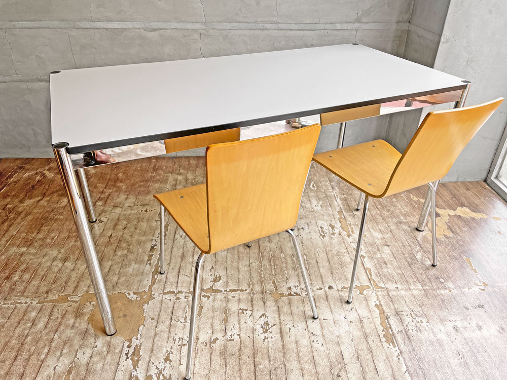 ユーエスエムハラー USMハラー USM Haller モジュラーファニチャー ハラーテーブル W150cm ホワイトラミネート 高さ調整機能付 中古品 買い取りしました。