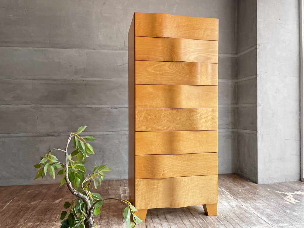 イデー IDEE ウェーブ トール チェスト メープル ナチュラル WAVE TALL CHEST Maple 8杯 定価 ￥266,200- 中古品 買い取りしました。
