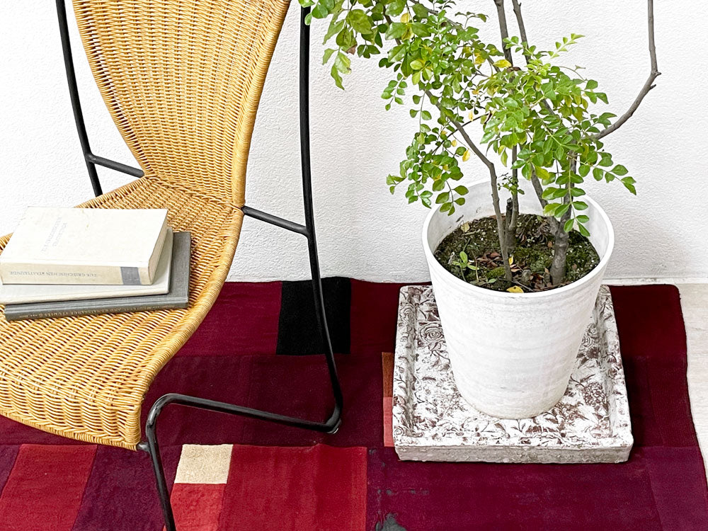 テラコッタ製 プランターソーサー 植木鉢受皿 花柄 スクエア W37cm ロイズアンティークス Lloyd's Antiques 購入品 ガーデニング 店舗什器  中古品 買い取りしました。