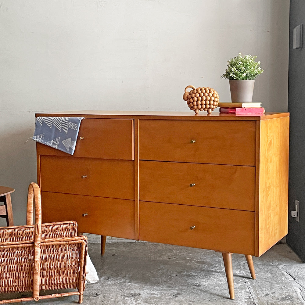 ウィンシェンドン Winchendon Furniture プランナーグループ 6ドロワー ドレッサー 6 Drawer Dresser ポールマッコブ Paul McCobb メープル材 真鍮 1950’s ミッドセンチュリー ビンテージ ～経年が磨いた佇まい～