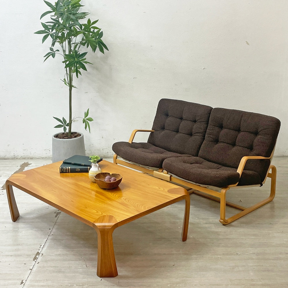 天童木工 TENDO マルガリータ 2Pソファ イージーチェア 肘付き セパレート ブルーノ・マットソン Bruno Mathsson ブラウン系 コネクター付　～日本と北欧のノウハウ