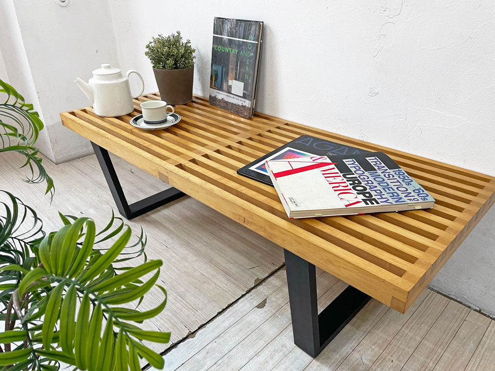 ハーマンミラー Herman Miller ジョージ ネルソン George Nelson プラットフォーム ベンチ Platform Bench メープル材× ウッドレッグ 定価￥240,900- 中古品 買い取りしました。