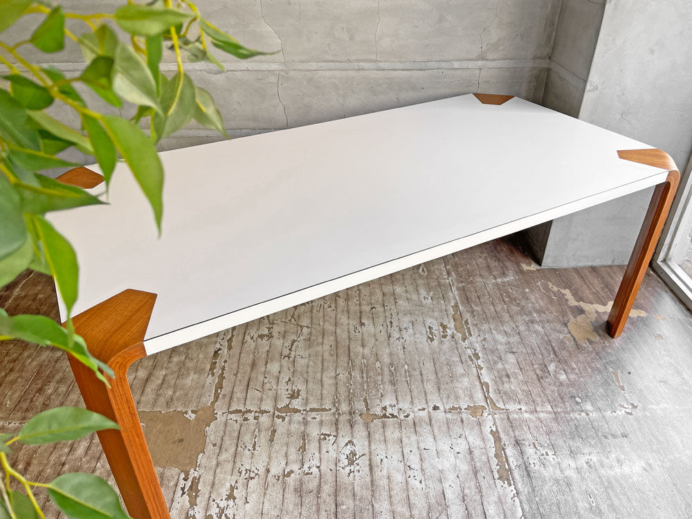 天童木工 Tendo アントラー ANTLER ダイニングテーブル 坂倉準三デザイン ホワイトメラミン天板×チーク材 w180cm   中古品 買い取りしました。