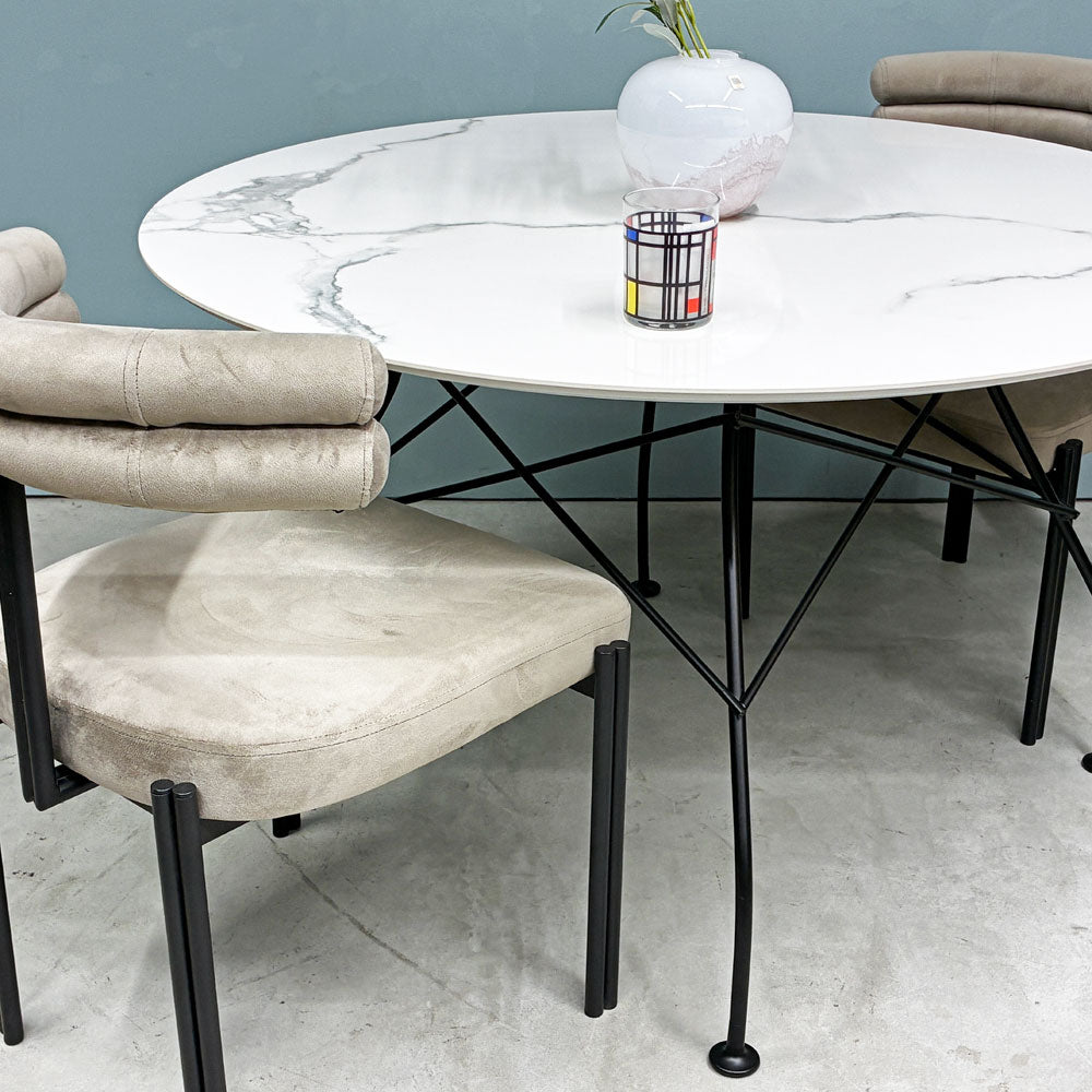 カルテル Kartell グロッシー GLOSSY ラウンドテーブル 118 アントニオ・チッテリオ 大理石調 セラミック モダン イタリア 定価￥458,200-～重たいはずなのに～