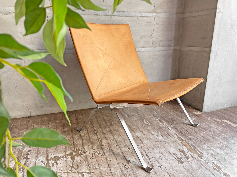 フリッツハンセン Fritz Hansen PK22 ラウンジチェア 本革 ナチュラルレザー ポール・ケアホルム 北欧 名作家具 定価￥855,800- 中古品 買い取りしました。