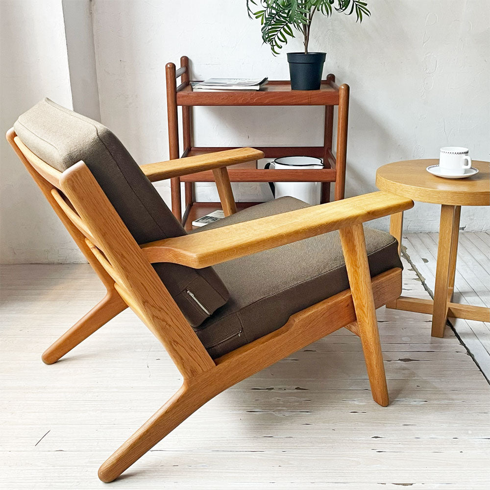 ゲタマ GETAMA ビンテージ GE290 1Pソファ イージーチェア 1人掛け オーク無垢材 カーキ系ファブリック スプリングクッション ハンス・J・ウェグナー 北欧 デンマーク～説得力のある名作～