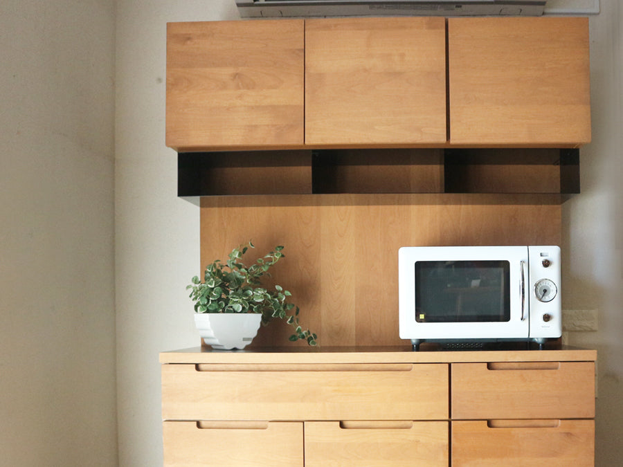 ウニコ unico ワイス WYTHE キッチンボード kitchen board キャビネット 食器棚 W120cm アルダー材 廃番～色と素材の組み合わせに優れた大人気キッチン収納～