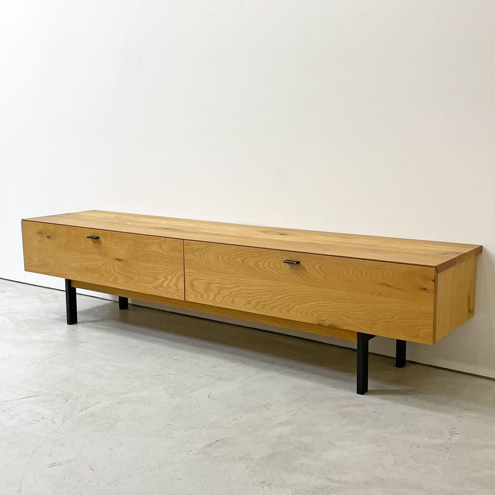 カーフ karf ノット Knot テレビボード TV board 180 Oak ローボード 180cm ホワイトオーク無垢材 ブラックスチール～心地いい木材の温もり～