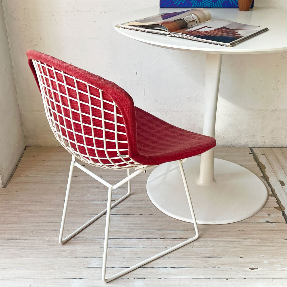 【下北沢店】ノル Knoll 420 サイドチェア ワイヤーチェア ダイニングチェア ホワイト × レッド ファブリック フルカバー仕様 ハリー・ベルトイア ミッドセンチュリー ビンテージ 買取させていただきました。
