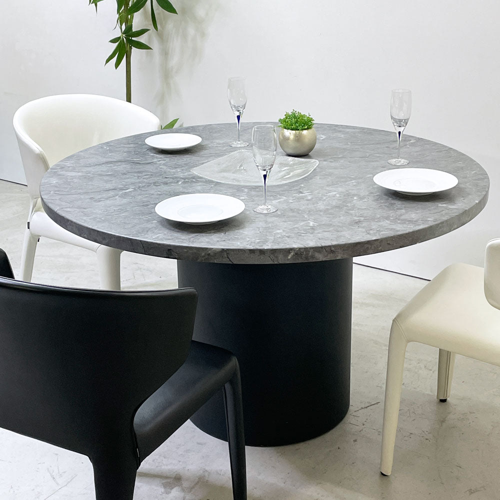 モーダエンカーサ moda en casa カプリ CAPRI ダイニングテーブル ラウンド 120cm 天然大理石 グレー 参考価格211,200円 ～無音の間に～