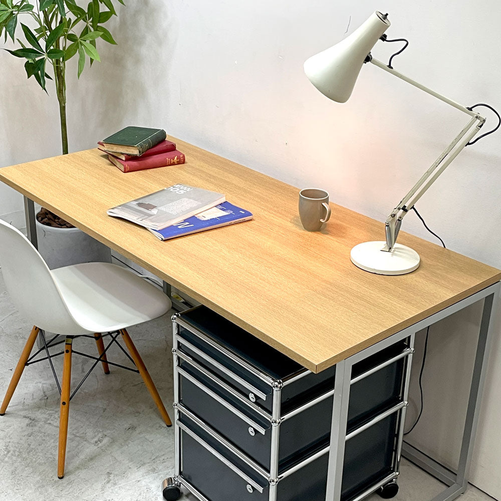 ビスレー BISLEY デスクプラン DESK PLAN Lフット ワーキングテーブル デスク オーク メラミン天板 スチール脚 イギリス ～黎明のプロトコル～