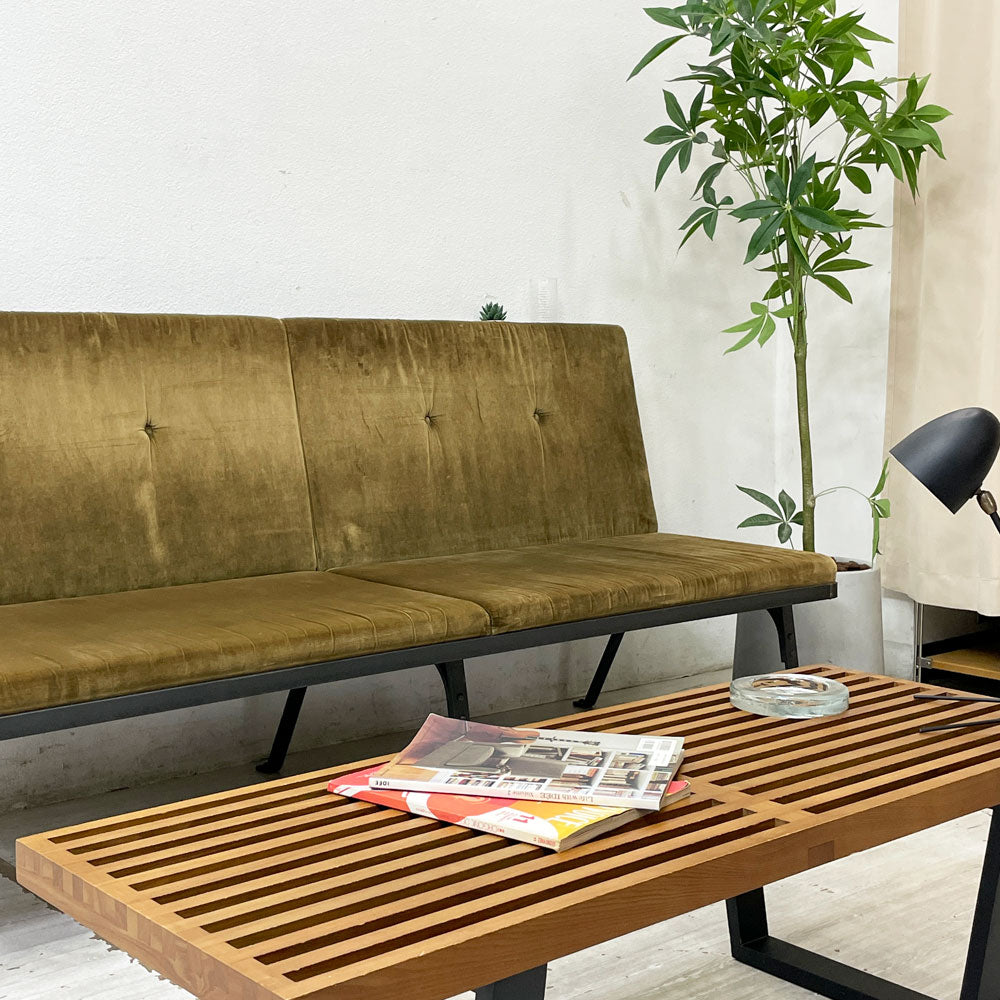 トラックファニチャー TRUCK FURNITURE バードベンチ Bird BENCH W180cm スチール ナラ無垢材 F-72 OLIVE VELUDO インダストリアル 定価：￥ 374,000- ～こだわる人のお家カフェ～
