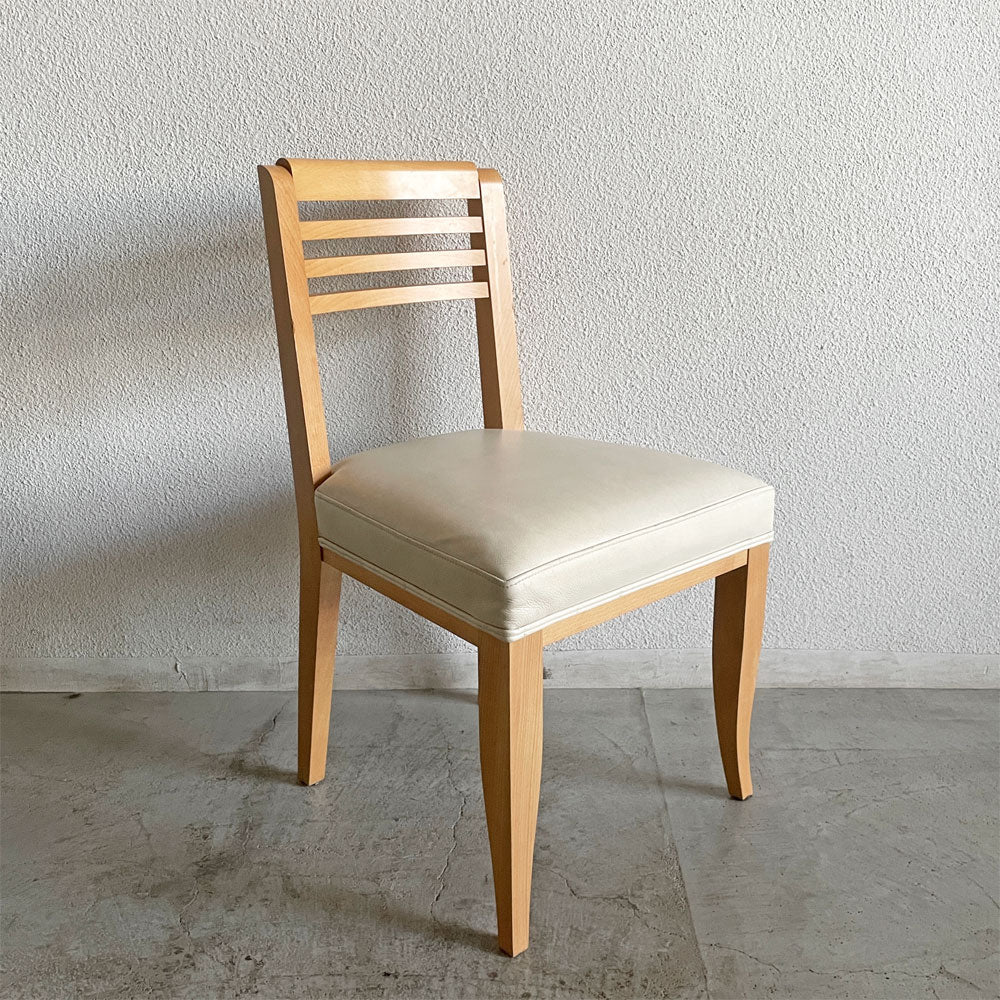 【登戸BASE店】カッシーナイクスシー Cassina ixc. カジノ CASINO ダイニングチェア ビーチ材 レザーシート オフホワイト系 フィリップ・ユーレル Philippe Hurel 廃番 計2脚 買取させていただきました。