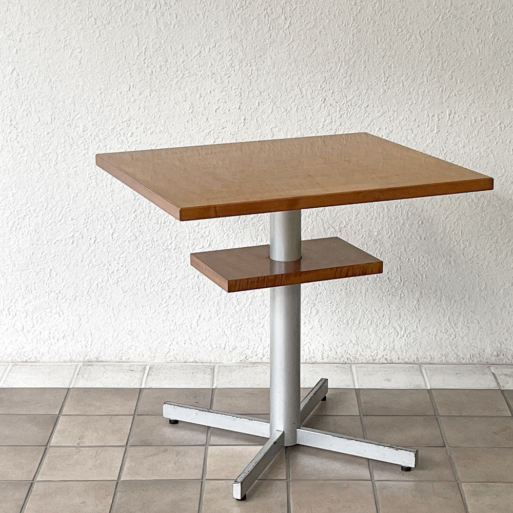 【用賀店】アノニマスデザイン Anonymous Design 木製 カフェテーブル 棚板付き スクエア天板 スチールレッグ オーダーファニチャー 店舗什器 買取させていただきました。